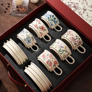 Luxury Coffee Cup and Saucer Gift Box Set | Perfect Present for Coffee Lovers